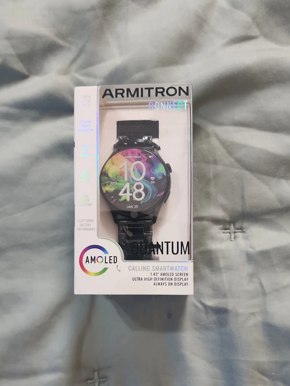 Armitron Black Smartwatch with Colorful AMOLED Display